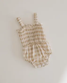 Tank Romper | Golden Gingham