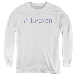 7th Heaven 7th Heaven Logo Long Sleeve Kids Youth T Shirt White