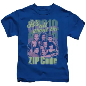 90210 Zip Code Juvenile Kids Youth T Shirt Royal Blue