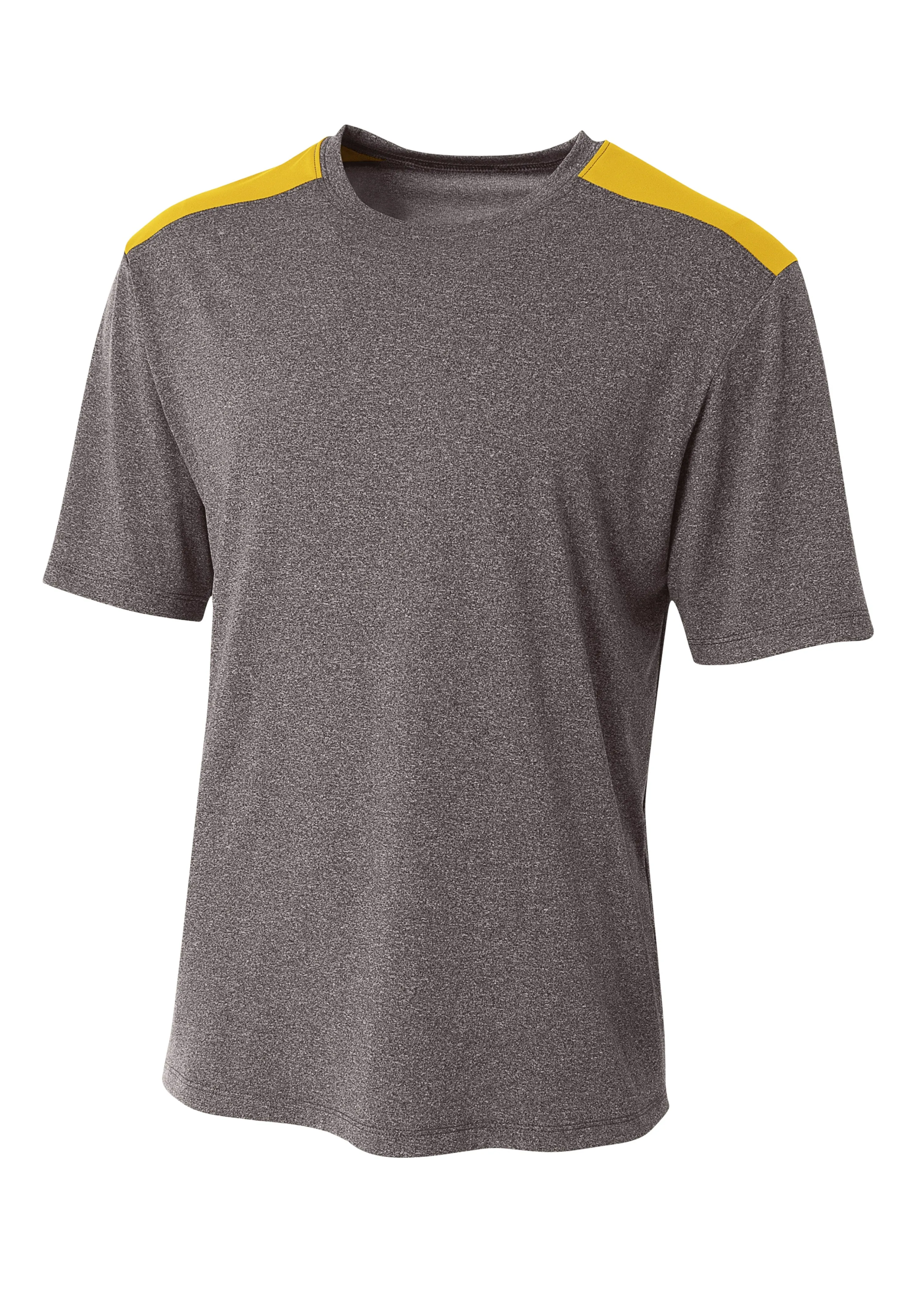 A4 Mens Tourney Heather Short Sleeve Color Block