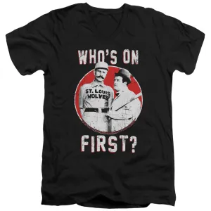 Abbott & Costello First Mens Slim Fit V-Neck T Shirt Black