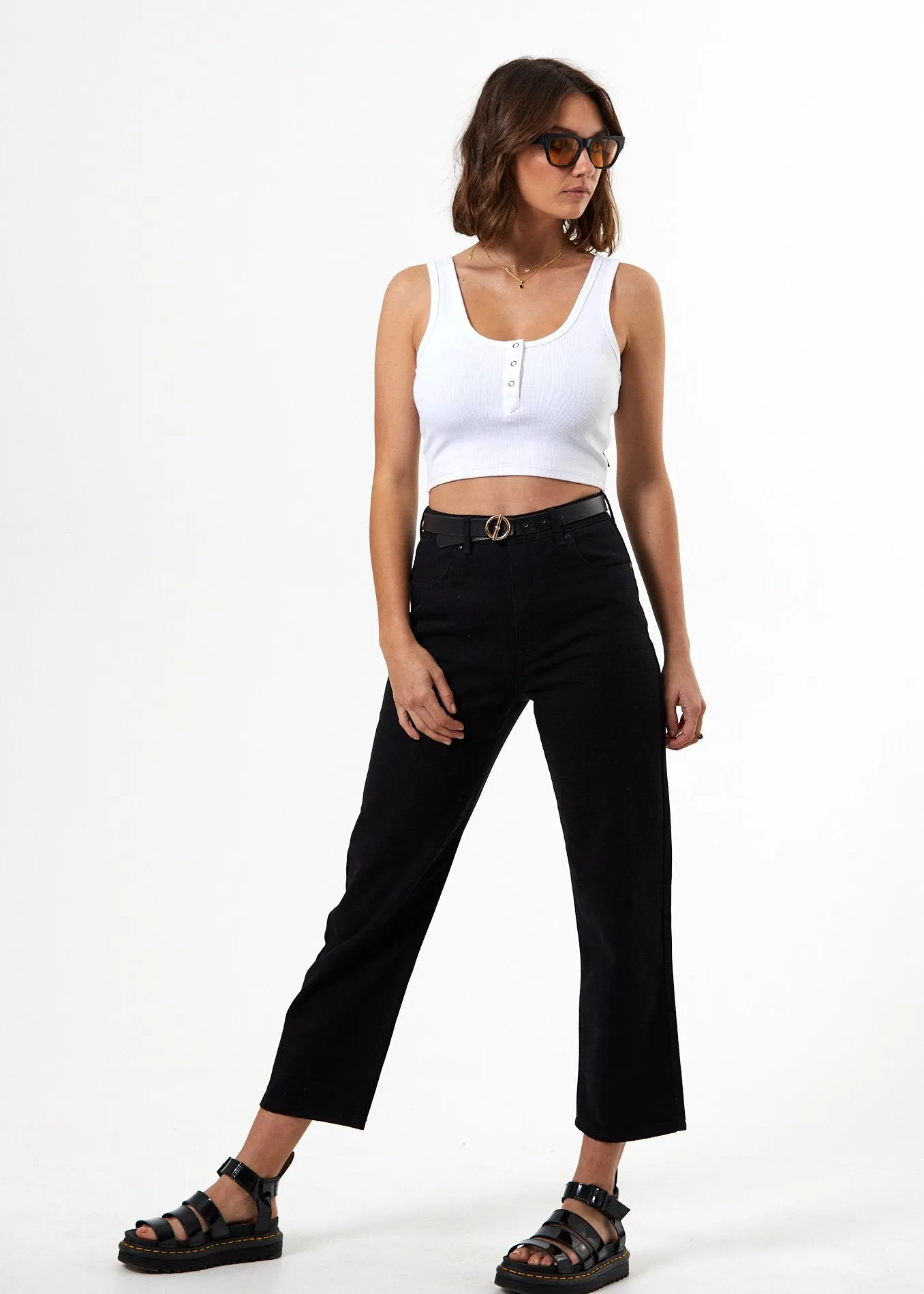 Afends Womens Shelby - Twill High Waist Wide Leg Jeans