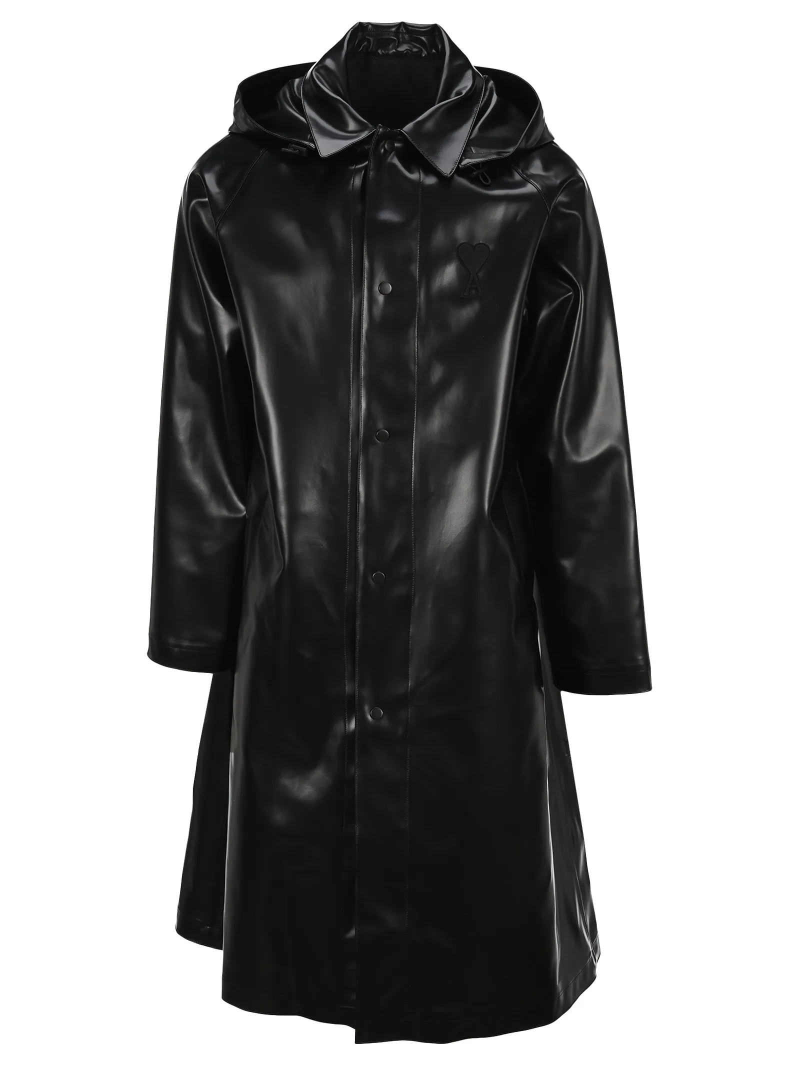 Ami Paris Logo Patch Oversized Raincoat