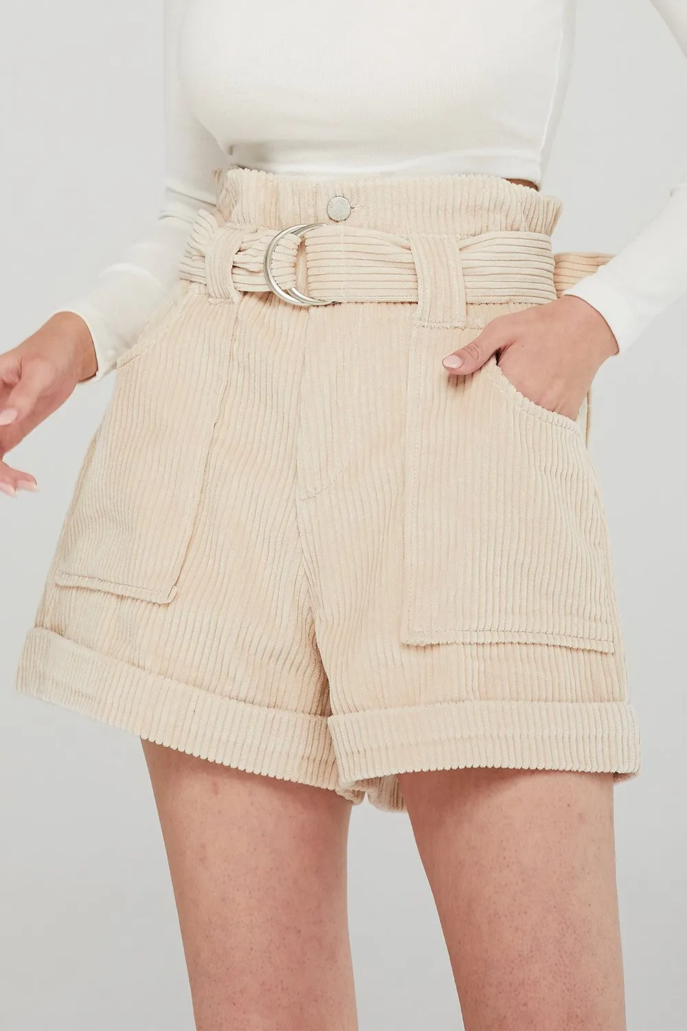 Annie Belted Cord Shorts