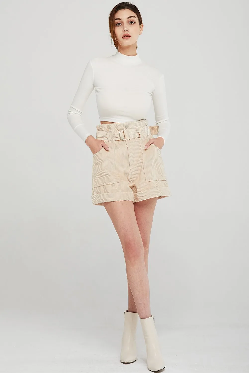 Annie Belted Cord Shorts