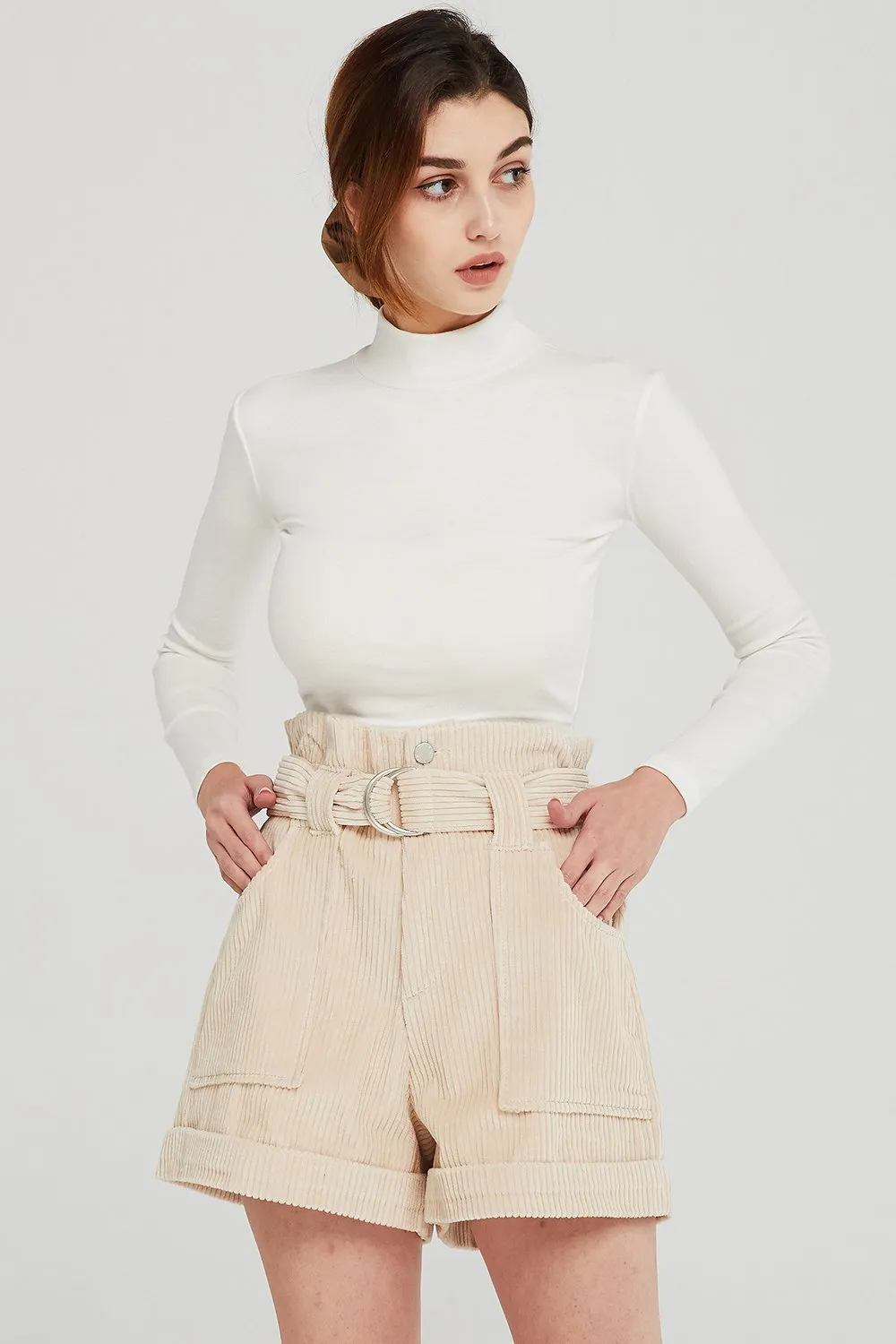 Annie Belted Cord Shorts