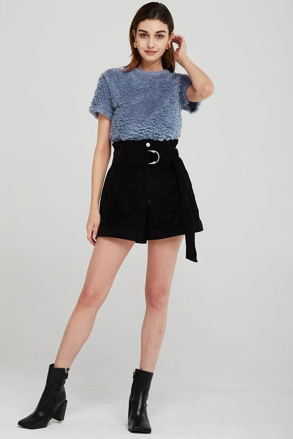 Annie Belted Cord Shorts