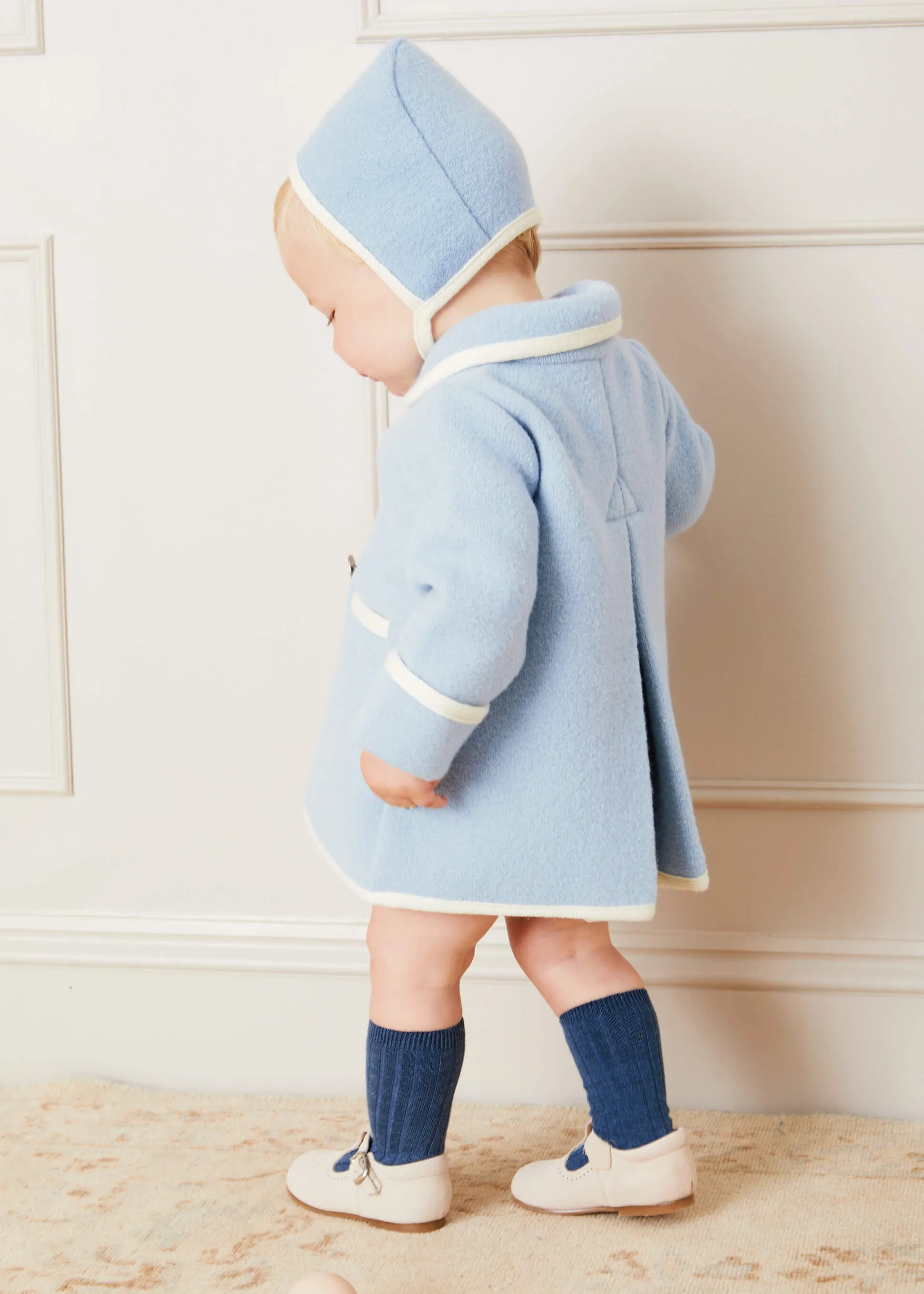 Austrian Double Breasted Wool Baby Coat in Baby Blue (6mths-3yrs)