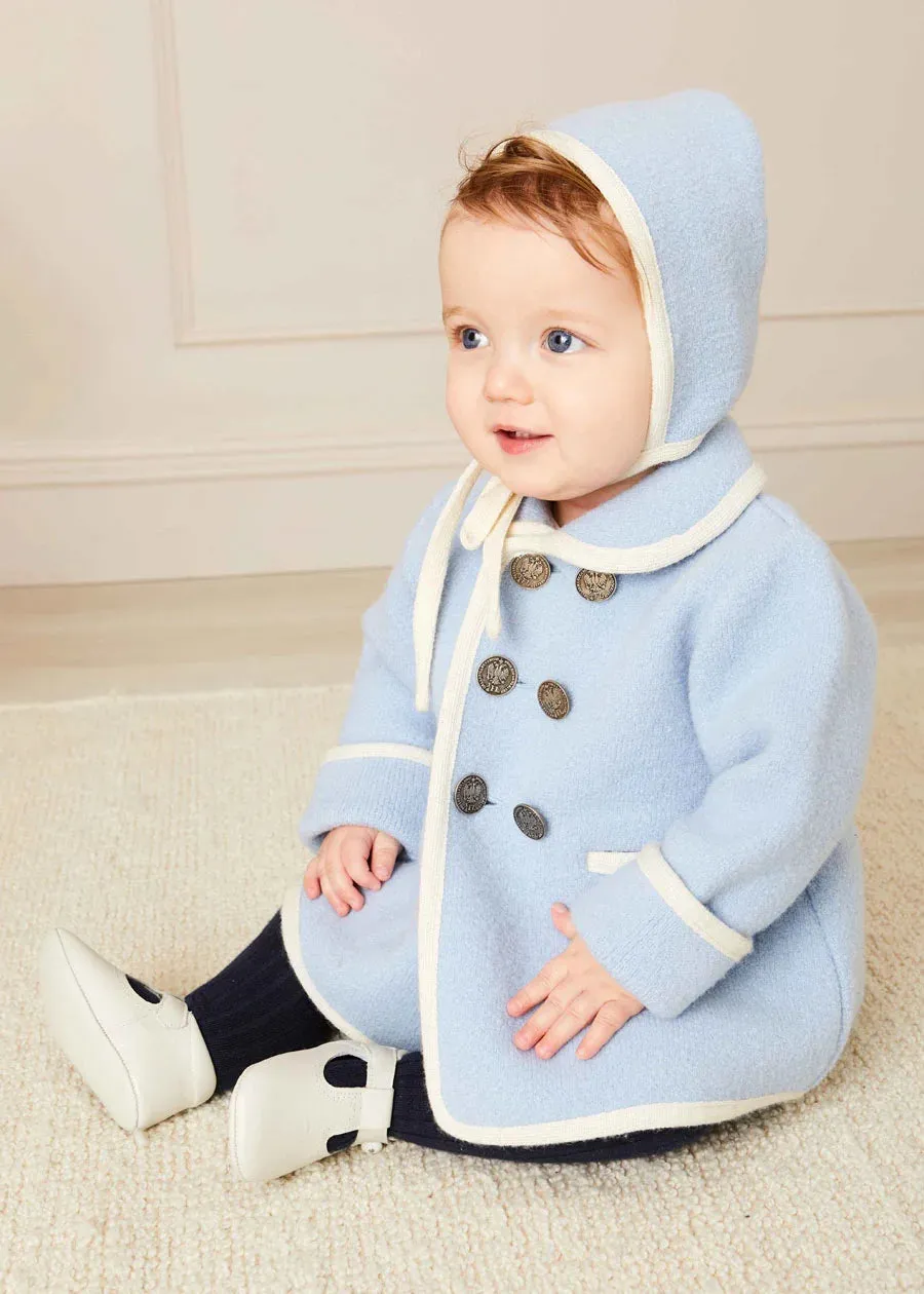 Austrian Double Breasted Wool Baby Coat in Baby Blue (6mths-3yrs)