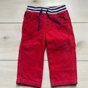 Baby Boden Red Corduroy Elastic Waist Drawstring Waist Pants