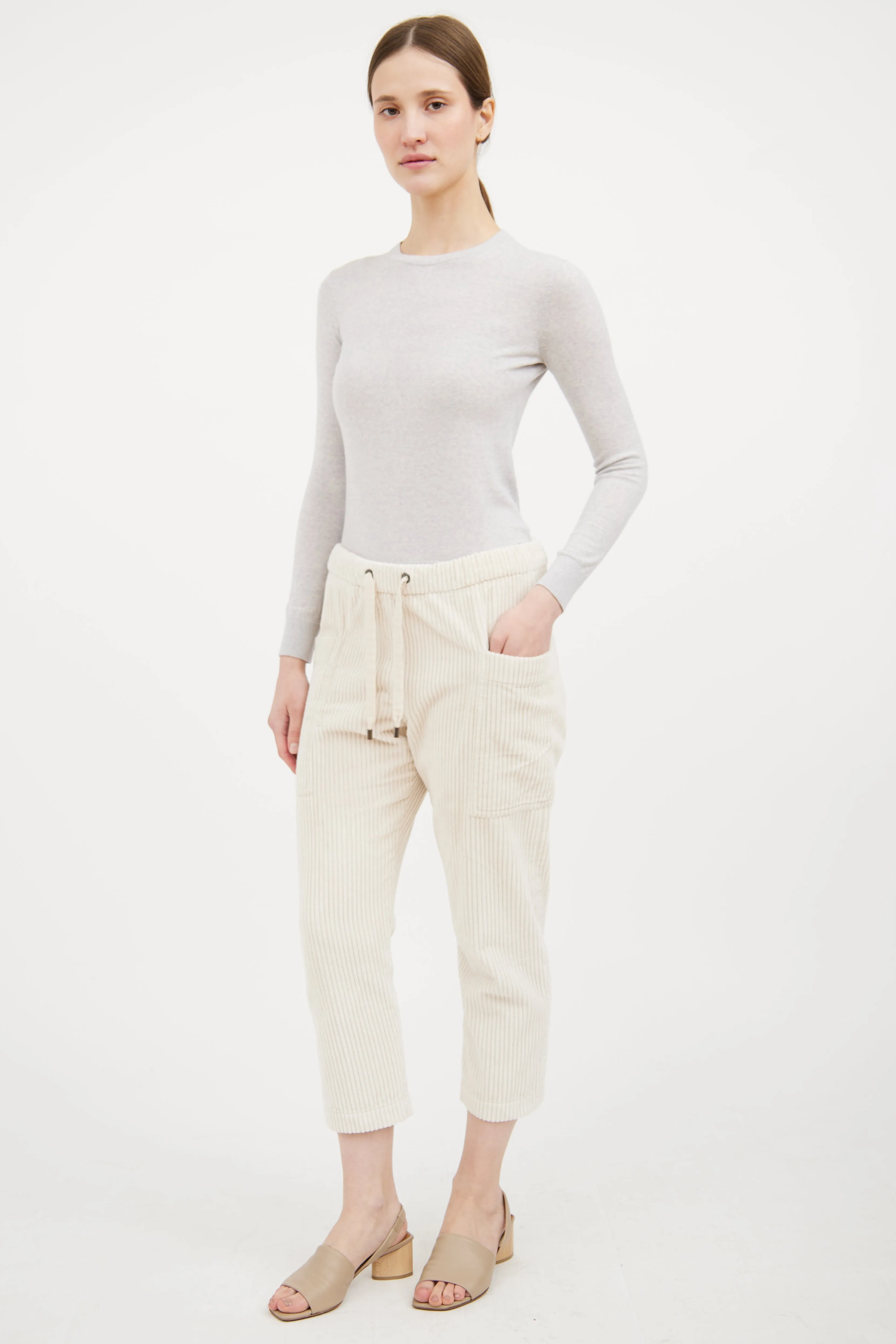 Beige Corduroy Pant