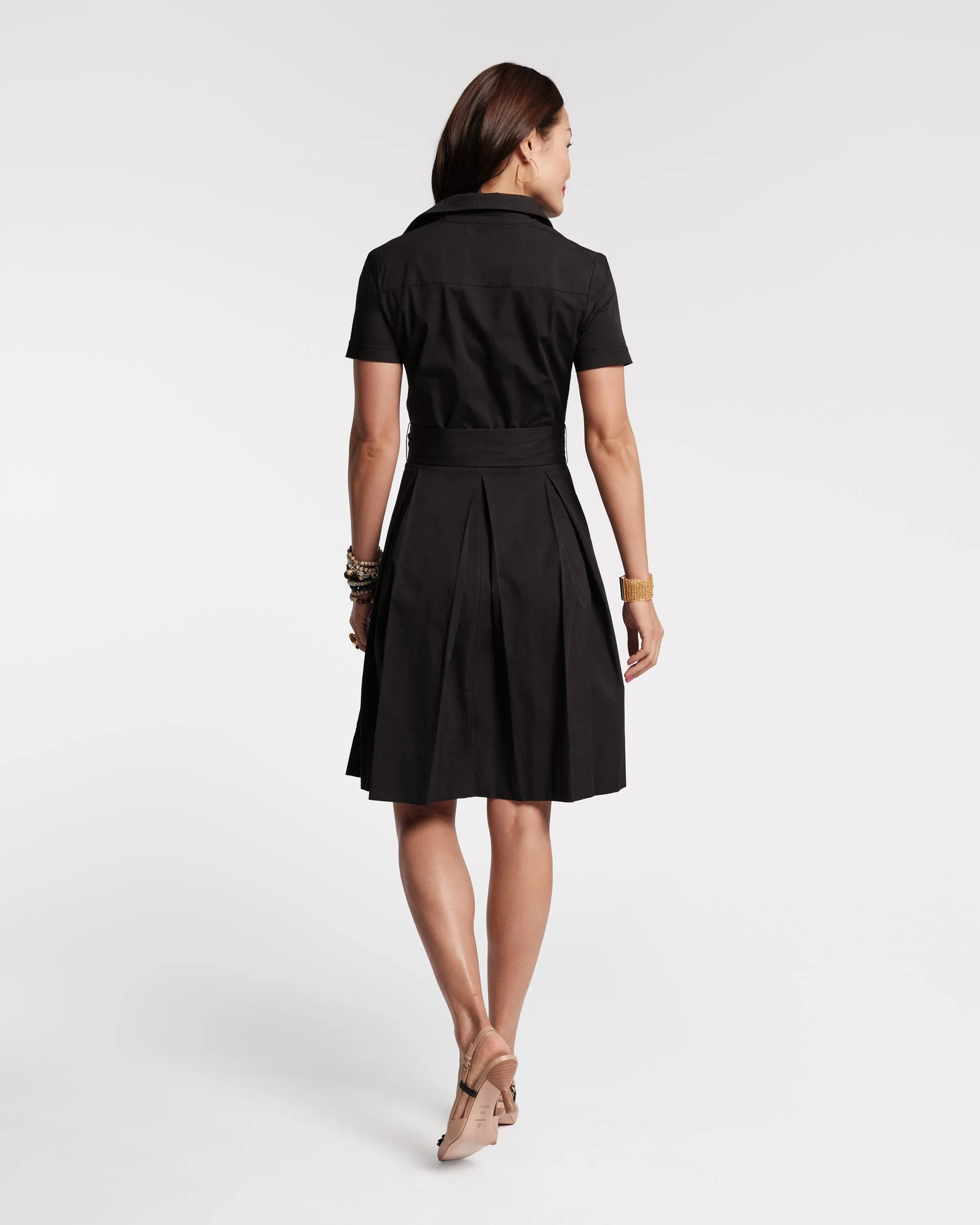 Bella Midi Dress Cotton Black