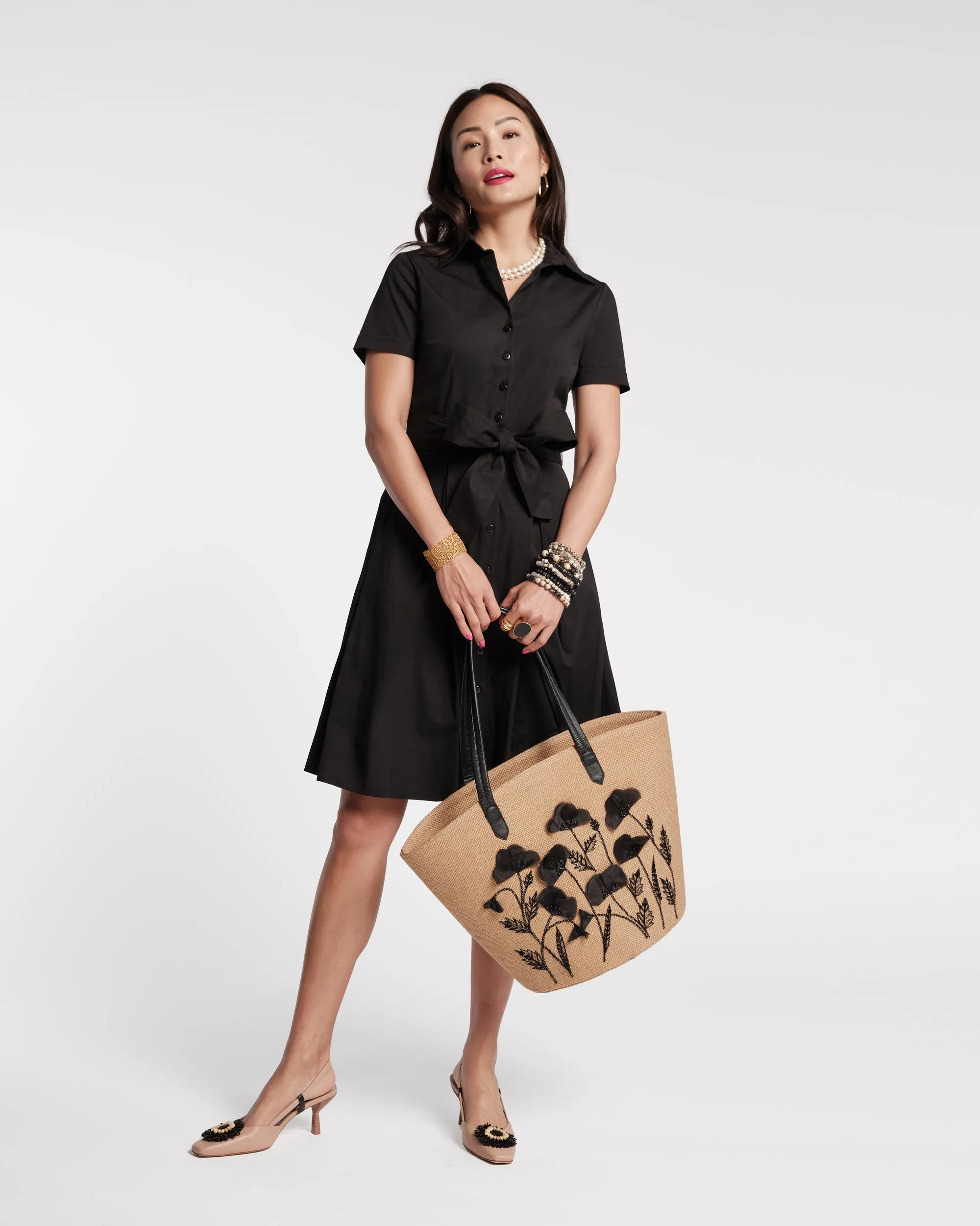 Bella Midi Dress Cotton Black