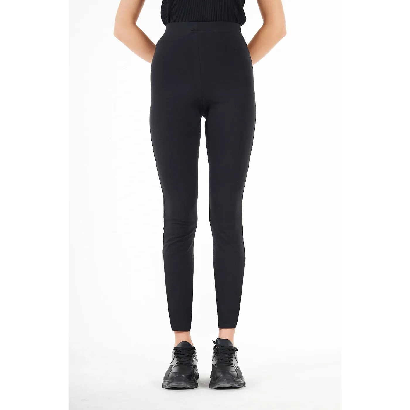 Black Cotton Jersey Leggings