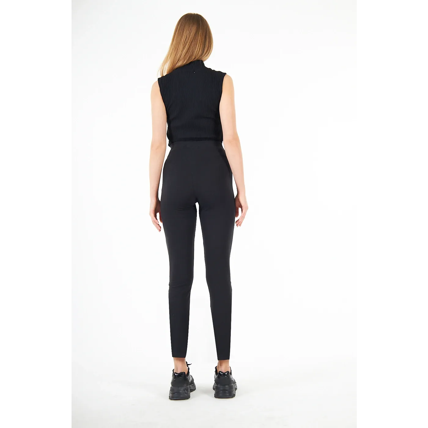 Black Cotton Jersey Leggings