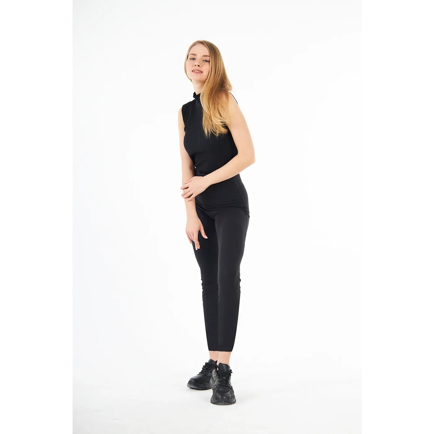 Black Cotton Jersey Leggings