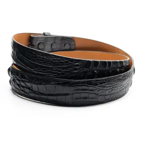 Black Hornback Alligator Belt Straps