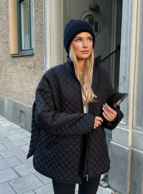 Black Oversized Quilted Jacket