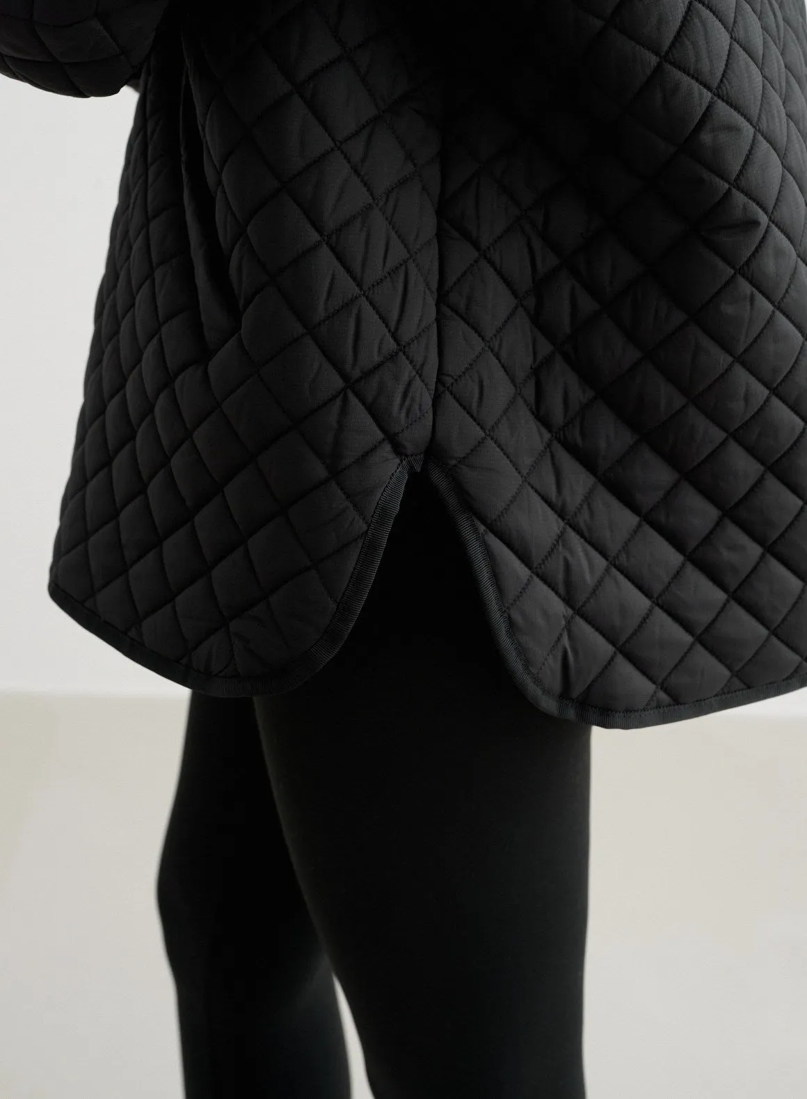 Black Oversized Quilted Jacket