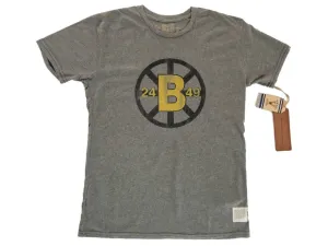 Boston Bruins Retro Brand Gray Bruins Hub Logo Tri-Blend Vintage T-Shirt