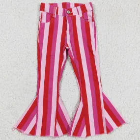 Boutique Girls Denim Pants Stripe Girls Jeans Bell Pants P0043