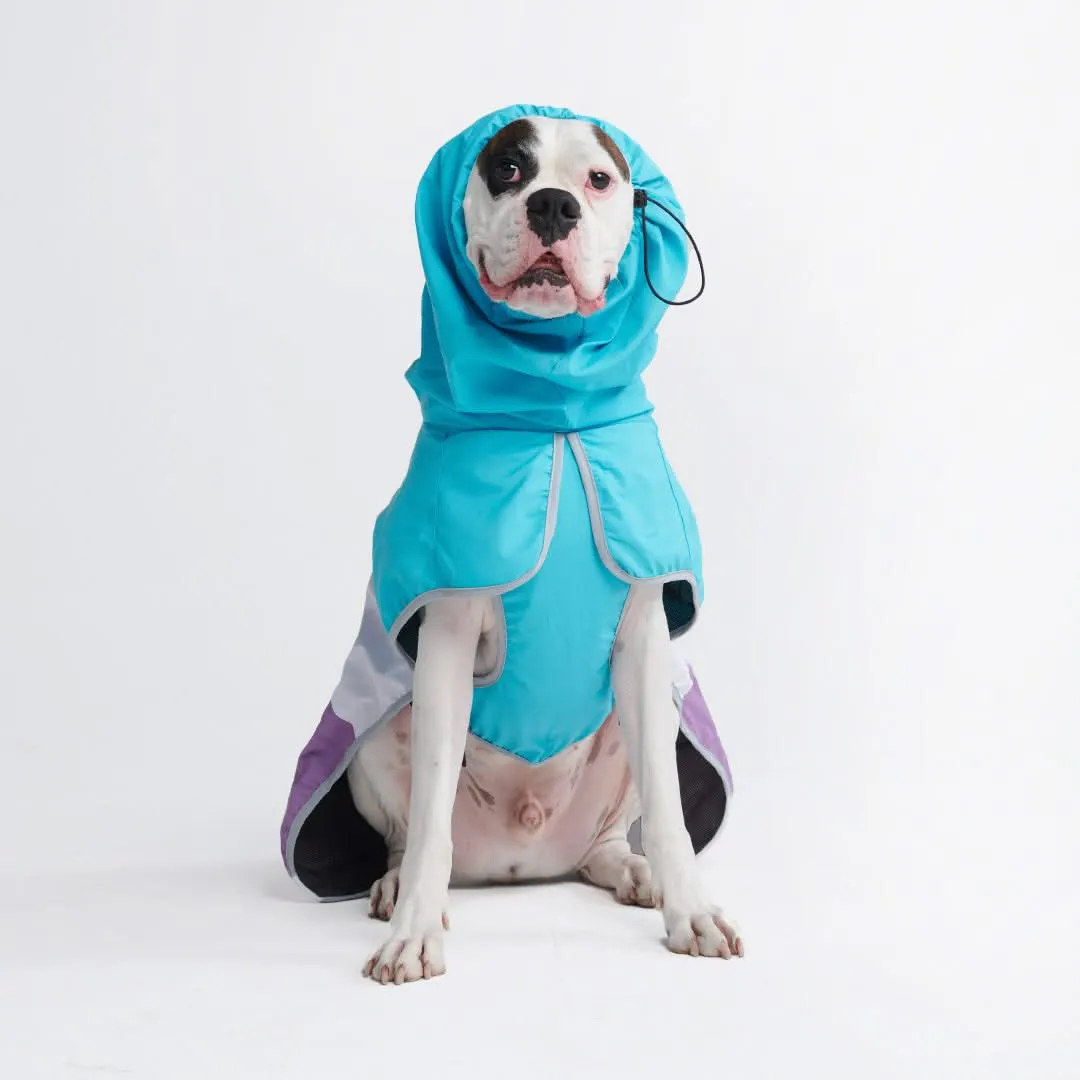 Breatheshield™ Dog Raincoat - Aqua White Purple