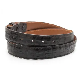 Brown Caiman Crocodile Belt Straps