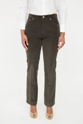 Brown Straight Leg Corduroy Pant