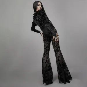 Casual Halloween Distressed Gothic Pants