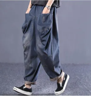 Casual Women Cotton Harem Pants Wide Leg Pants SJ981106