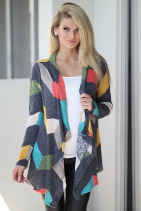 Charcoal Multi Color Cardigan