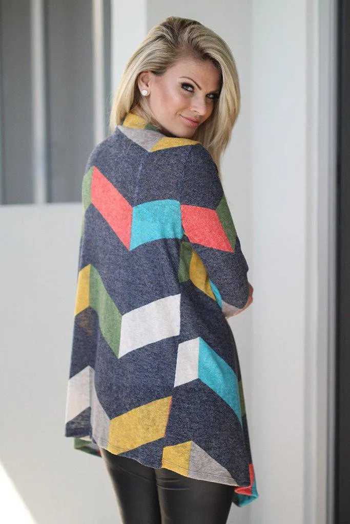 Charcoal Multi Color Cardigan