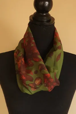 Chiffon Scarf - Acorns and Leaves (Two color choices)