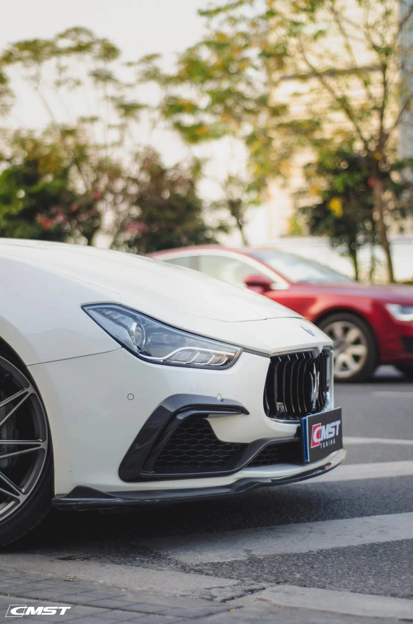 CMST Carbon Fiber Front Bumper Insert Trim for Maserati Ghibli 2014-2017