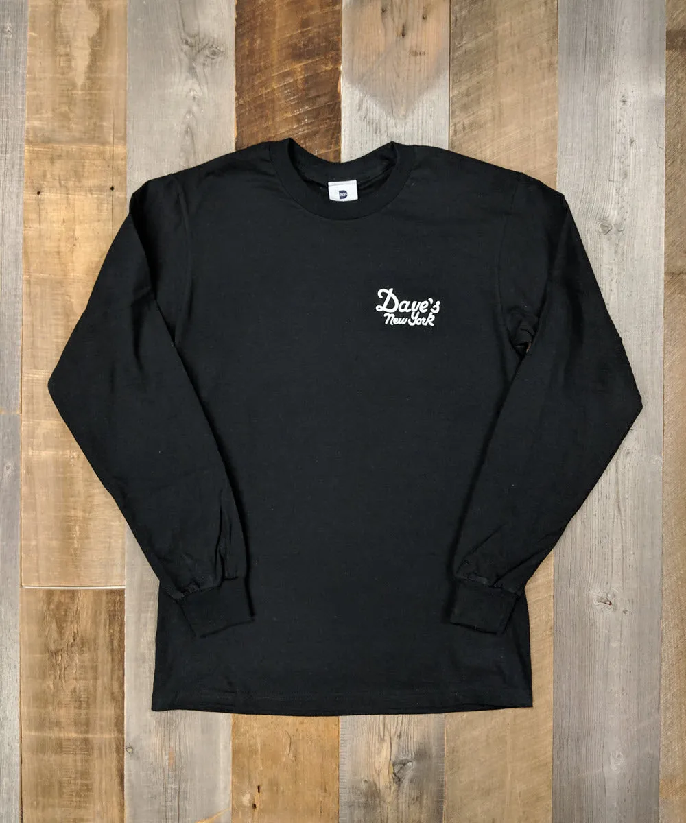 Dave’s New York Vintage Logo Long Sleeve T-shirt - Black