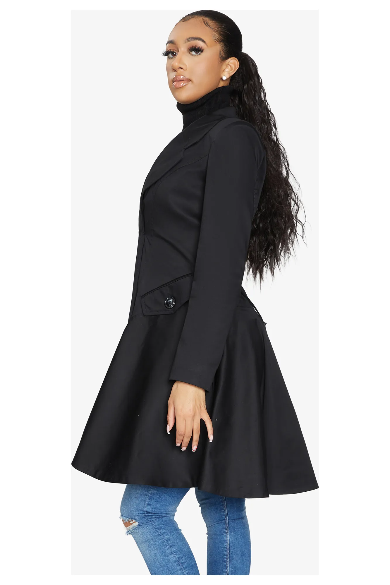 De La Creme Fashions Spring Summer Fit And Flare Skater Coat