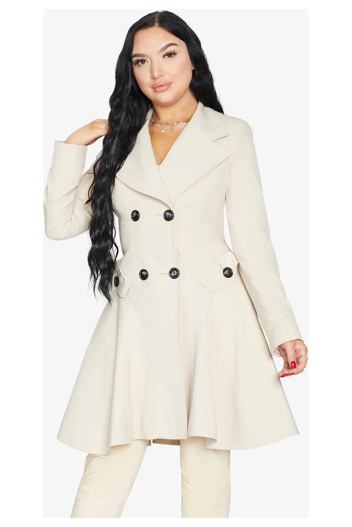 De La Creme Fashions Spring Summer Fit And Flare Skater Coat