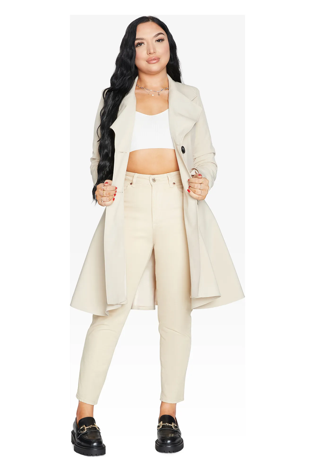 De La Creme Fashions Spring Summer Fit And Flare Skater Coat