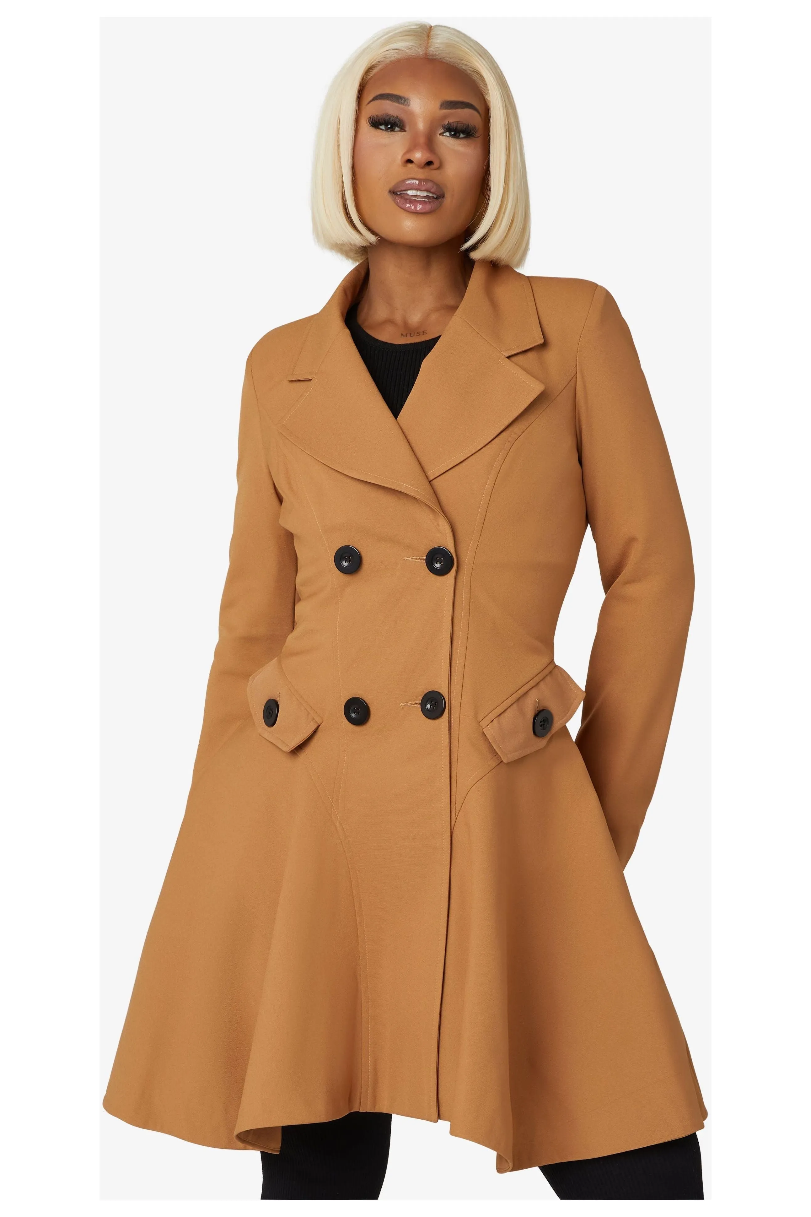 De La Creme Fashions Spring Summer Fit And Flare Skater Coat