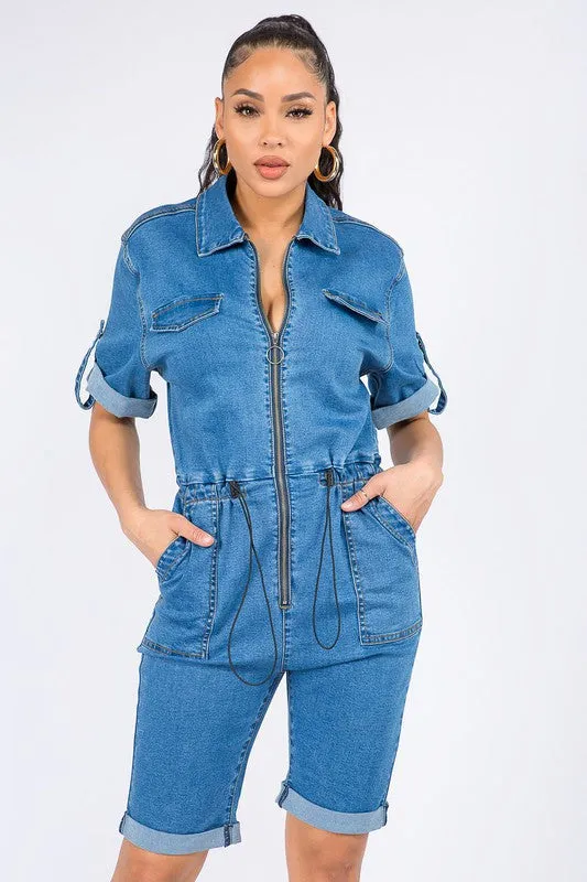 Denim Utility Romper