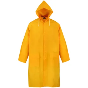 Diamondback PY-800XL Raincoat, XL, Polyester/PVC, Yellow, Comfortable Corduroy Collar, Double Fly Snap Closure, Knee