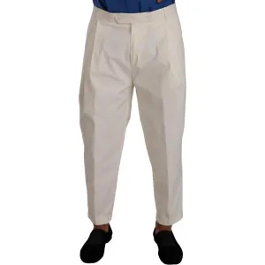 Dolce & Gabbana Elegant White Cotton Stretch Dress Pants