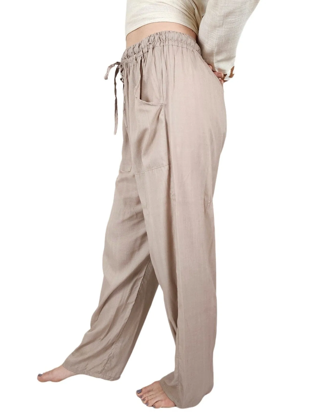 Dusty Rose Rayon Cotton Trousers