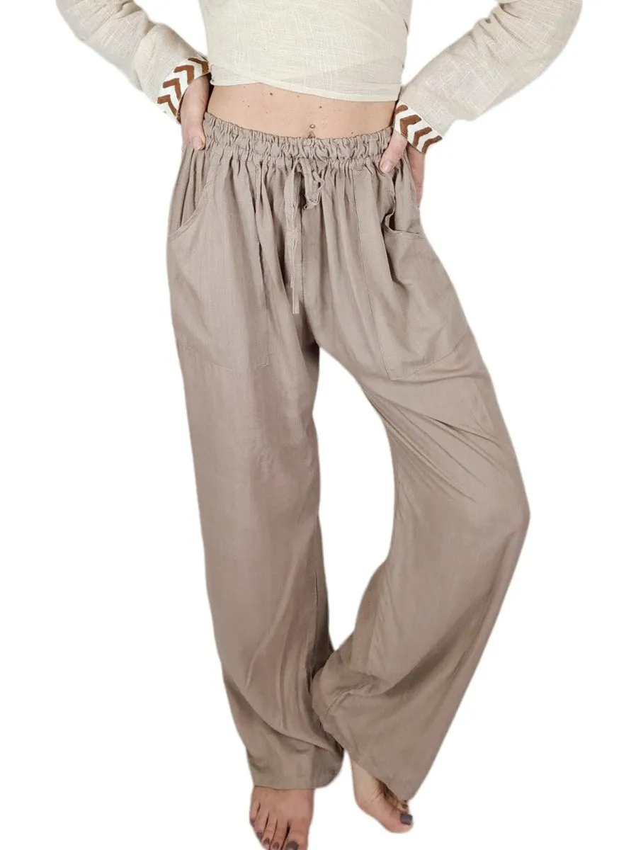 Dusty Rose Rayon Cotton Trousers