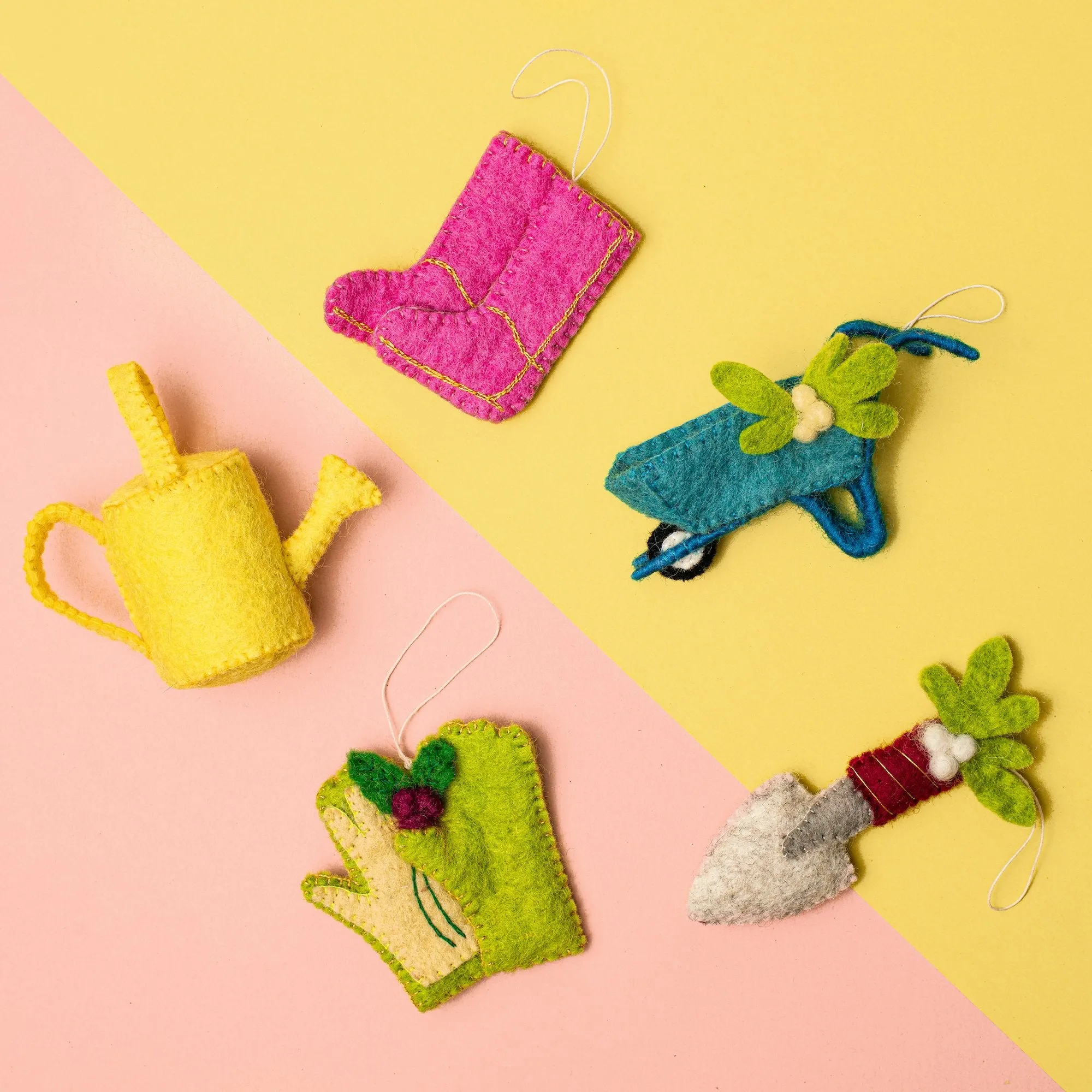 Felt Garden Ornaments - Set of 5