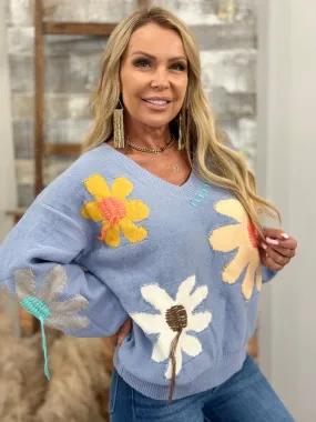 Floral Embroidered Pullover Sweater