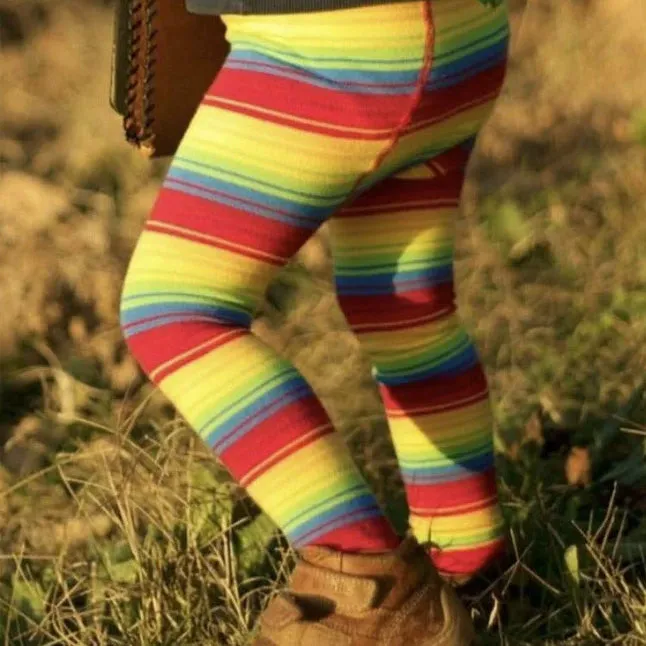 Footless tights- rainbow stripes