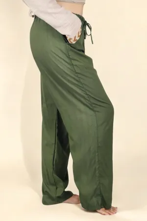 Forest Green Rayon Cotton Trousers