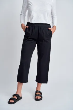 Front Pocket Cotton Pants Black