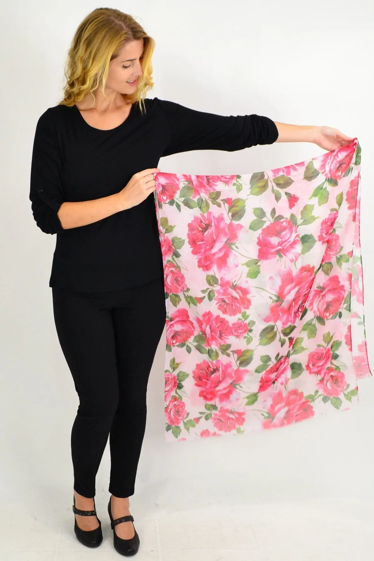 Garden Rose Print Scarf